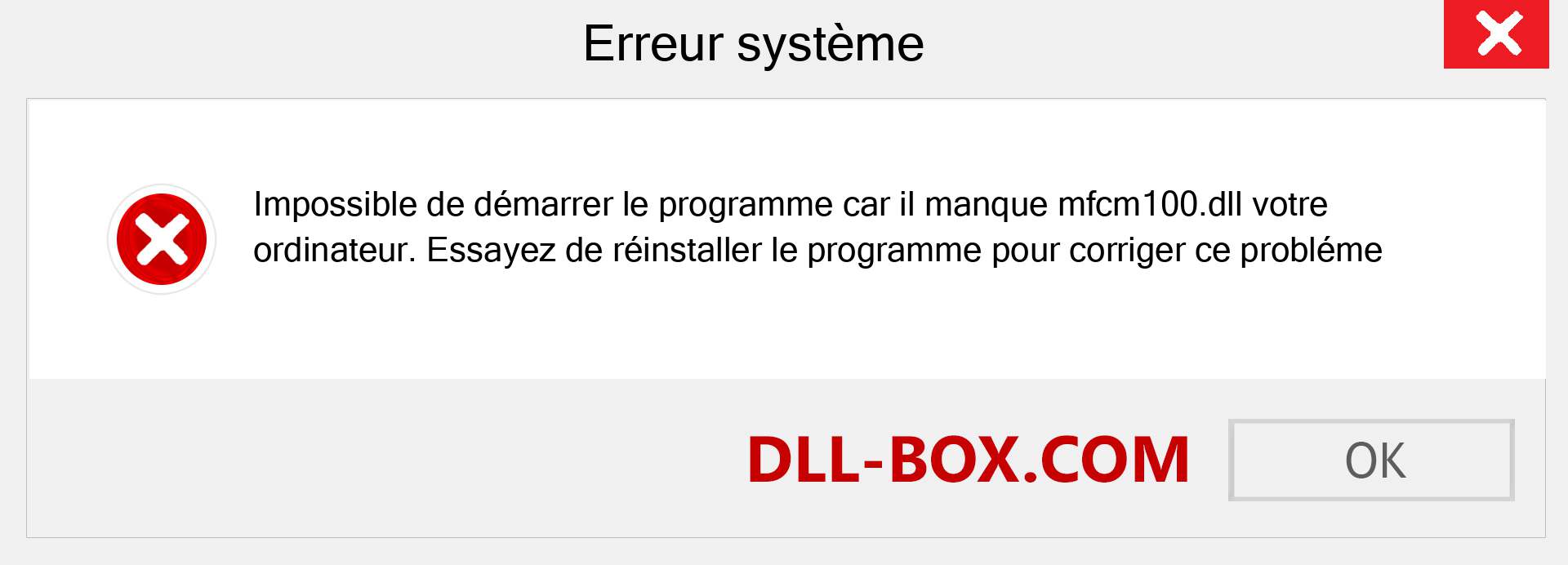 Le fichier mfcm100.dll est manquant ?. Télécharger pour Windows 7, 8, 10 - Correction de l'erreur manquante mfcm100 dll sur Windows, photos, images